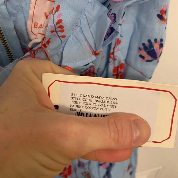 Banjanan Maya Dress in Blue Floral Size Small NWT - Picture 4 of 9